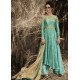 Turquoise Gold Embroidered Palazzo Style Wedding Suit
