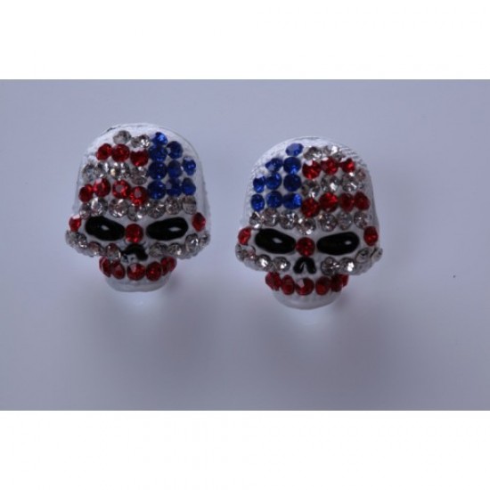 Union Jack Skeleton Shamballa Stud Earrings 