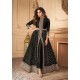 Black Indian Designer Party Wear Front Slit Anarkali Dress