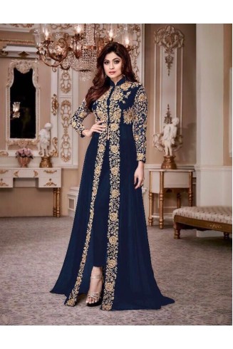 Sailor Blue Designer Bollywood Indian Anarkali Suit  