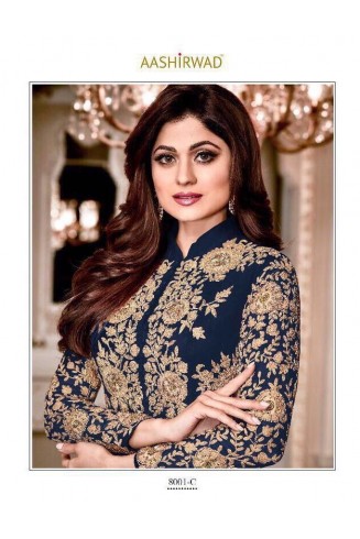 Sailor Blue Designer Bollywood Indian Anarkali Suit  