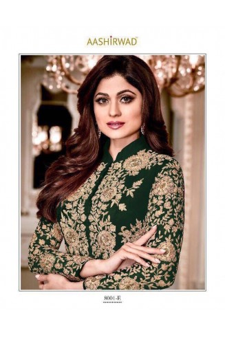 GREEN INDIAN DESIGNER SLIT STYLE ANARKALI SUIT 