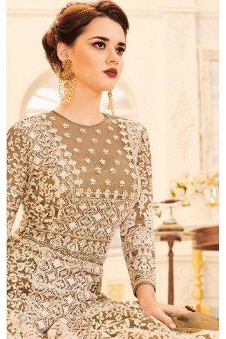 GREY INDIAN & PAKISTANI BRIDAL WEDDING WEAR LEHENGA