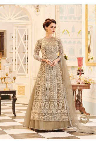 GREY INDIAN & PAKISTANI BRIDAL WEDDING WEAR LEHENGA