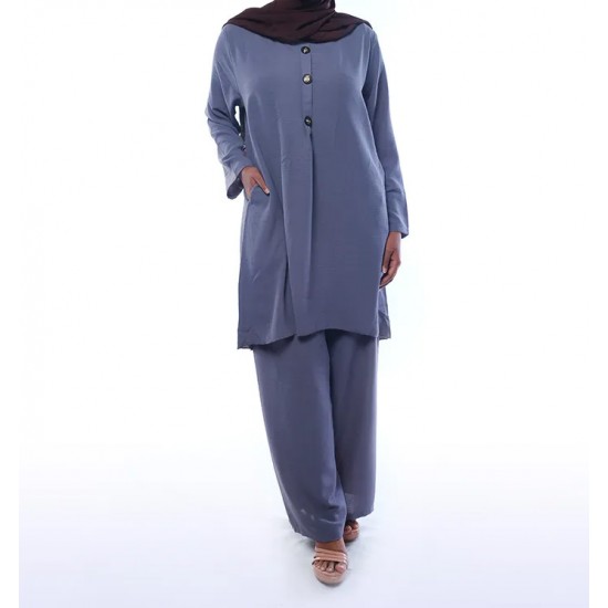 Blue Smart Ladies Co-Ord Outfit Set 