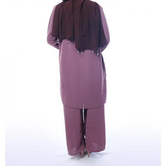 Mauve Plain Ladies Co-Ord Dress