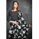 Black Floral Printed A Line Dress