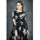 Black Floral Printed Flowy Dress Suit