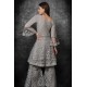 Grey Heavy Embroidered Pakistani Wedding Gharara Suit