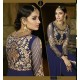 Navy Blue Royal Georgette Pant Style Designer Suit for Weddings & Festive Occasions
