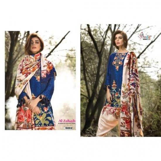 Blue Pakistani Designer Summer Lawn Shalwar Suit