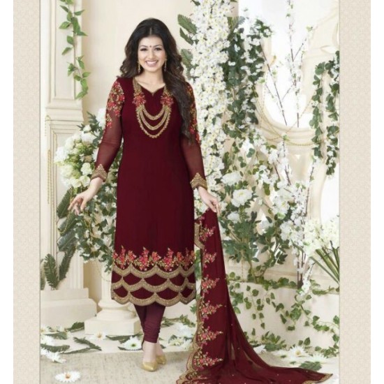Maroon Indian Wedding Salwar Suit Desi Party Dress