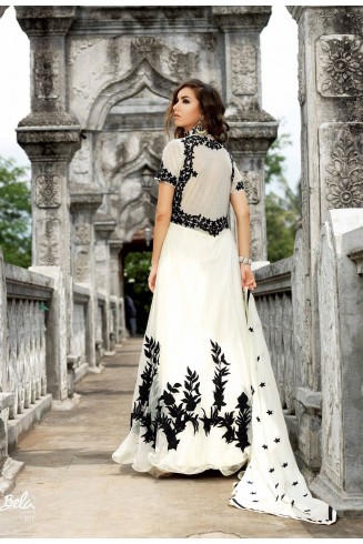 WHITE BELA INDO WESTERN STYLE INDIAN GOWN