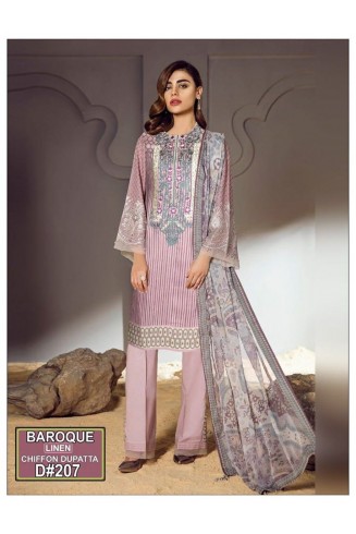 Purple Summer Dress Baroque Pakistani Readymade Suit