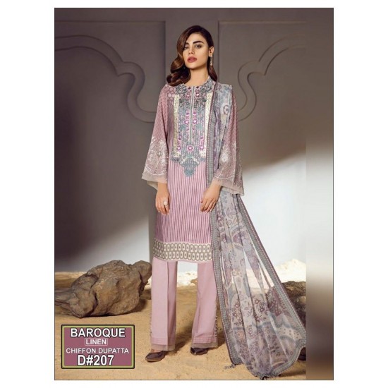 Purple Summer Dress Baroque Pakistani Readymade Suit