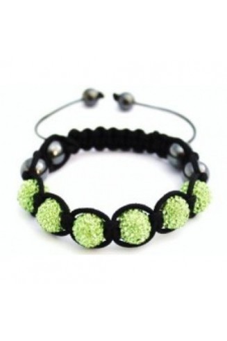 GREEN CRYSTAL BALL BRACELET