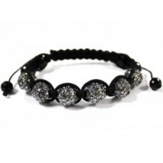CRYSTAL UNISEX GREY BALL BRACELETS