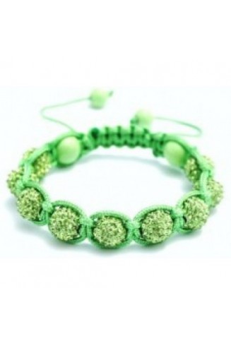 GREEN CRYSTAL BALL BRACELET