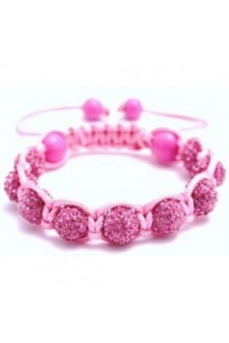 NEW PINK CRYSTAL BALL BRACELET
