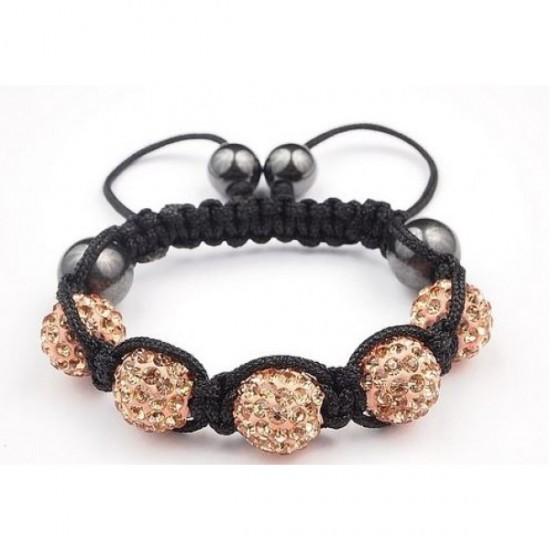 BROWN CHILDREN CRYSTAL BALL BRACELET