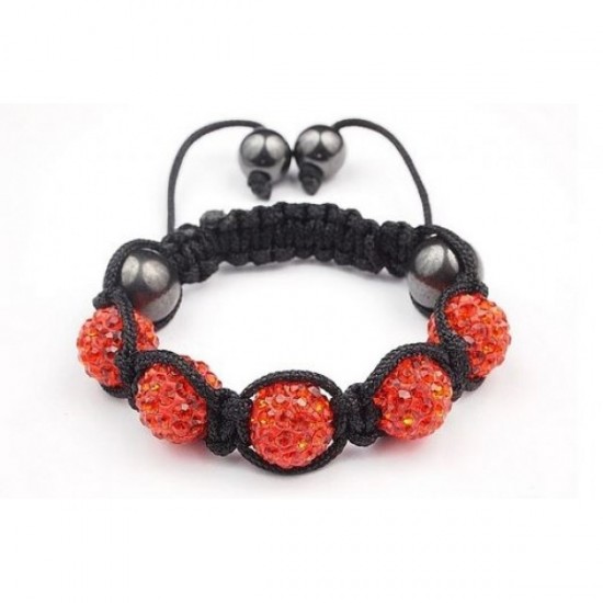 ORANGE CHILDREN CRYSTAL BALL BRACELET