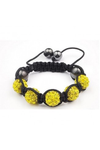 YELLOW CHILDREN CRYSTAL BALL BRACELET