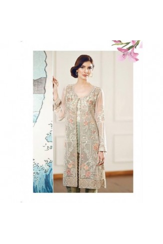 Cream Pakistani Designer Salwar Suit