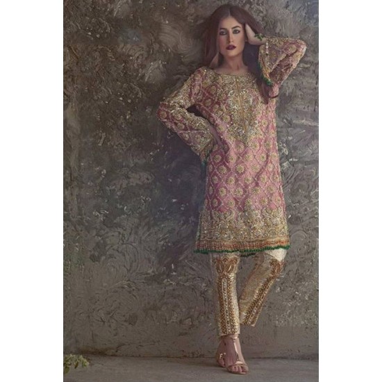 Rose Pink Heavy Embellished Pakistani Wedding Salwar Suit