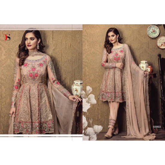 ZDB93003 WARM SAND BEIGE DEEPSY GULBANO PAKISTANI PARTY WEAR SALWAR SUIT