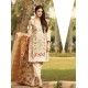ZEA-D01 ESHA AISHA D01 PEACH BEIGE UNSTITCHED PAKISTANI POLY WOOL SHAWL SUIT