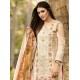 ZEA-D01 ESHA AISHA D01 PEACH BEIGE UNSTITCHED PAKISTANI POLY WOOL SHAWL SUIT