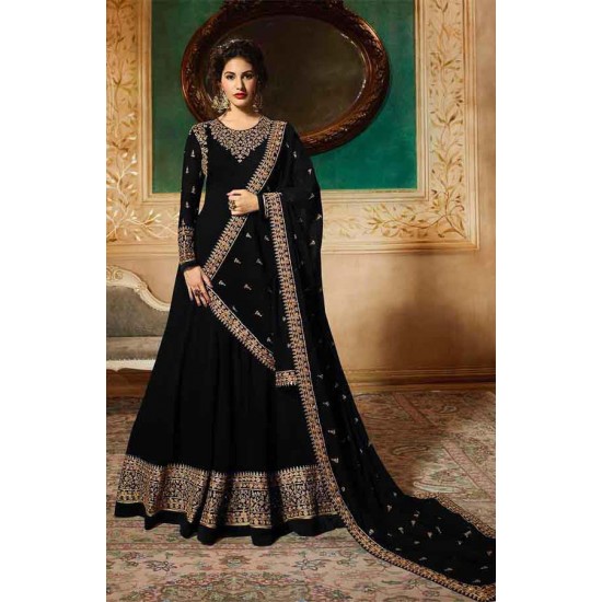 Black Party Wedding Indian Anarkali Gown