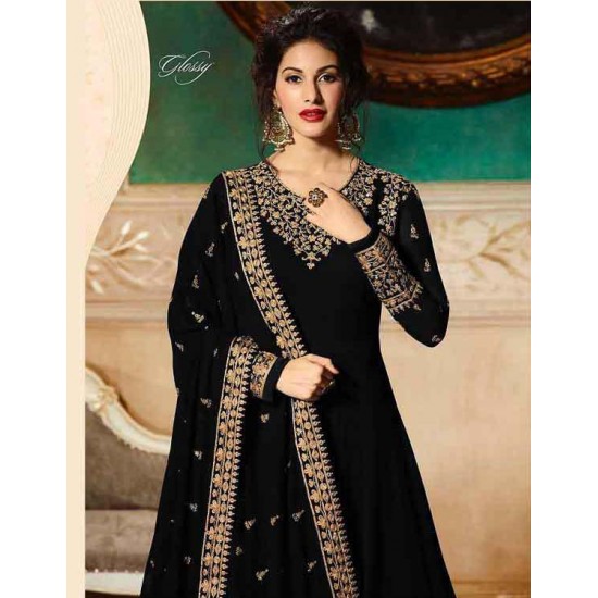 Black Party Wedding Indian Anarkali Gown