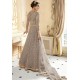 SPECTACULAR SMOKE GREY INDIAN & PAKISTANI DESIGNER PARTY AND WEDDING WEAR FANCY ANARKALI GOWN