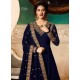 Navy Blue Indian Long Party & Mehndi Wear Gown