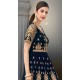 NAVY BLUE GULZAR INDIAN DESIGNER ANARKALI GOWN