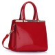 LS00259 - Red Metal Frame Top Grab Tote Bag