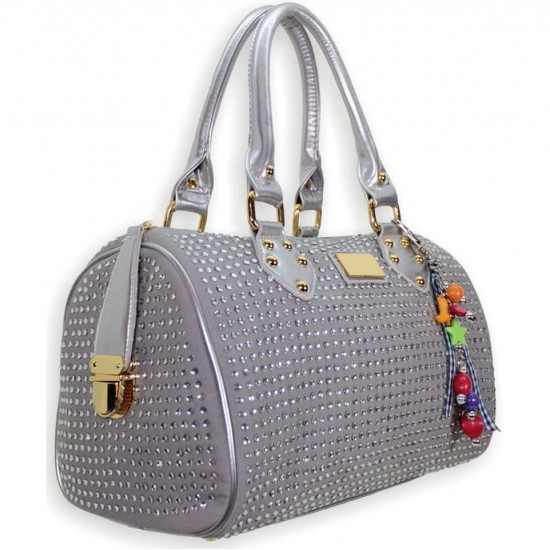 LS7002 - Silver Grey Diamante Fashion Handbag