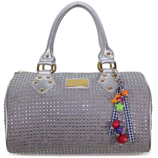 LS7002 - Silver Grey Diamante Fashion Handbag