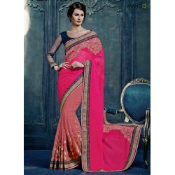 NARGIS FAKHRI SALMON PINK 5060 HEROINE DRAMATIC SAREE  NARGIS FAKHRI SALMON PINK 5060 HEROINE DRAMATIC SAREE