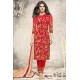ZH5190 RED HEROINE STARDIVA PRIYANKA CHOPRA GEORGETTE STRAIGHT CUT SUIT