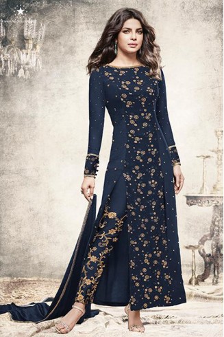 BLUE HEROINE PRIYANKA CHOPRA HIT DESIGN SALWAR KAMEEZ