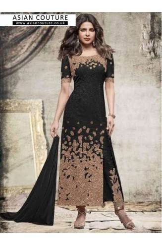 H5148B -BLACK HEROINE PRIYANKA CHOPRA HIT SALWAR KAMEEZ