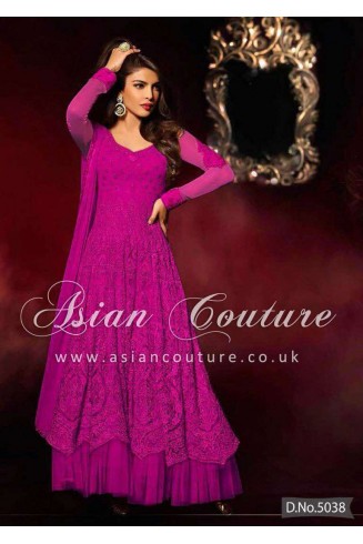 HR5038-F SERIES PINK HEROINE PRIYANKA CHOPRA ANARKALI STYLE DRESS