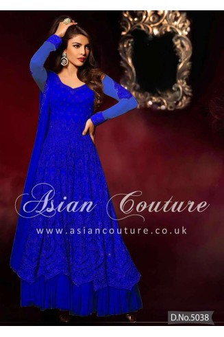 HR5038-E ROYAL BLUE HEROINE PRIYANKA CHOPRA ANARKALI STYLE DRESS