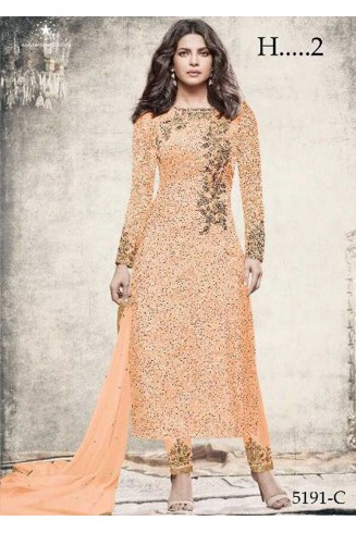 ZH5191-C ORANGE HEROINE PRIYANKA CHOPRA STRAIGHT CUT SALWAR KAMEEZ