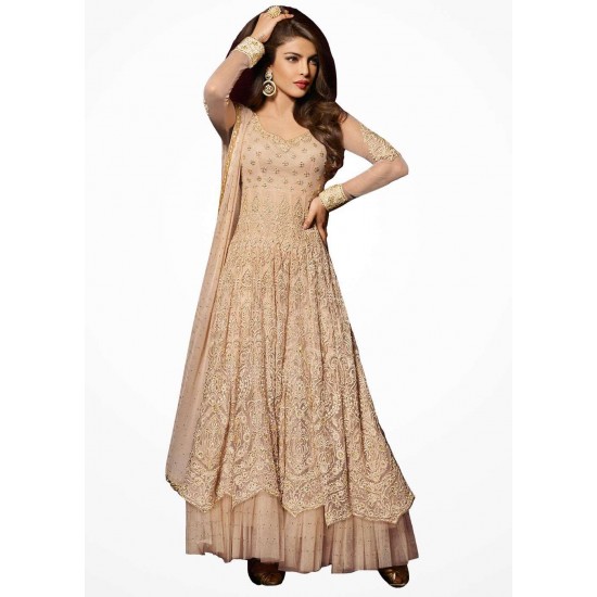 Gold CREAM Priyanka Chopra HEROINE Lime Light Designer Dress 