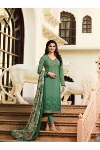 Green Crepe Salwar Suit Indian Wedding Party Dress