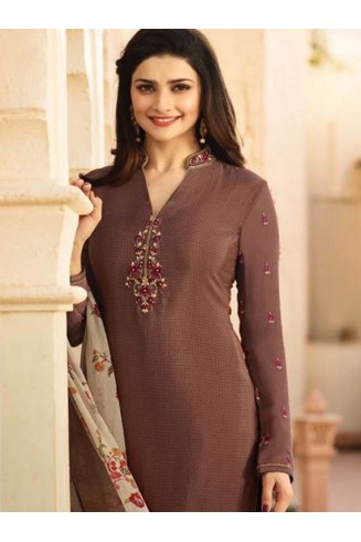 Pale Brown Royal Kaseesh Crepe Silkina Designer Salwar Suit 