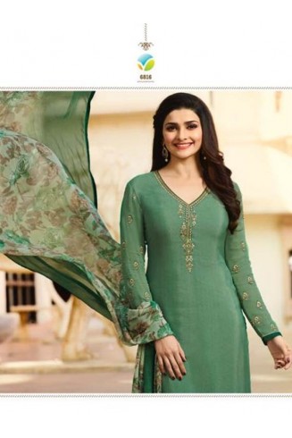 Green Crepe Salwar Suit Indian Wedding Party Dress